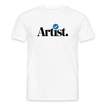 Verifizierter Künstler Lustig - Männer T-Shirt - Weiß - Vorne - AI Model Male 178 dark (178cm)