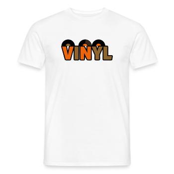 Vinyl Lettering Retro Music Nerd - Men's T-Shirt - white - Front - AI Model Male 178 dark (178cm)