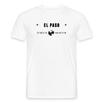 El Paso Texas Coordinates Planet Earth - Men's T-Shirt - white - Front - AI Model Male 178 dark (178cm)