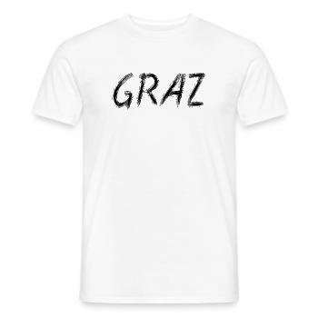 Graz Brush Street Art Noir - T-shirt homme - blanc - Devant - AI Model Male 178 dark (178cm)