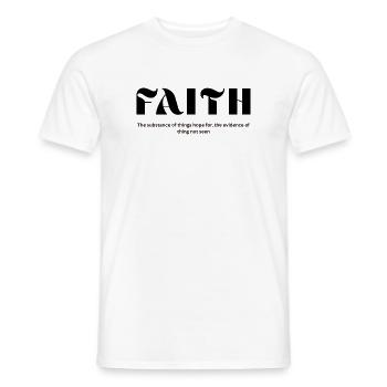 Typographie de la Flamme de la Foi - T-shirt homme - blanc - Devant - AI Model Male 178 dark (178cm)