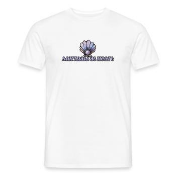 Sirène au cœur Emblème de la Coquille - T-shirt homme - blanc - Devant - AI Model Male 178 dark (178cm)