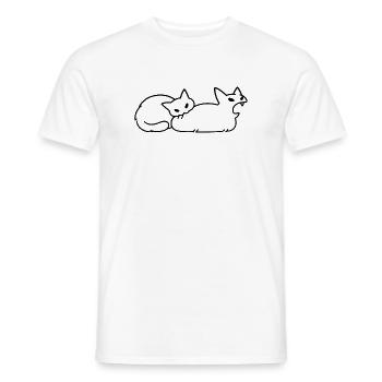 Amoureux des Chats Humour Chat Mignon Original - Men's T-Shirt - white - Front - AI Model Male 178 dark (178cm)