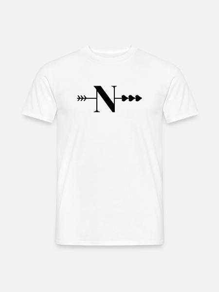 Buchstabe n Pfeil Herz - Männer T-Shirt - Weiß