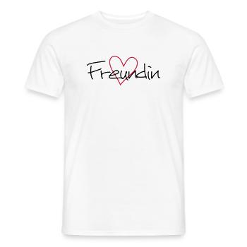 Freundin Herz Geschenk Geburtstag - Männer T-Shirt - Weiß - Vorne - AI Model Male 178 dark (178cm)