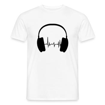 Headphone and Beat - Männer T-Shirt - Weiß - Vorne - AI Model Male 178 dark (178cm)