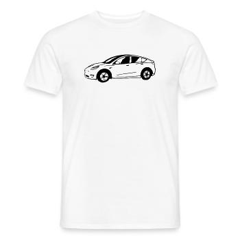 Model Y schematisch gezeichnet - Männer T-Shirt - Weiß - Vorne - AI Model Male 178 dark (178cm)