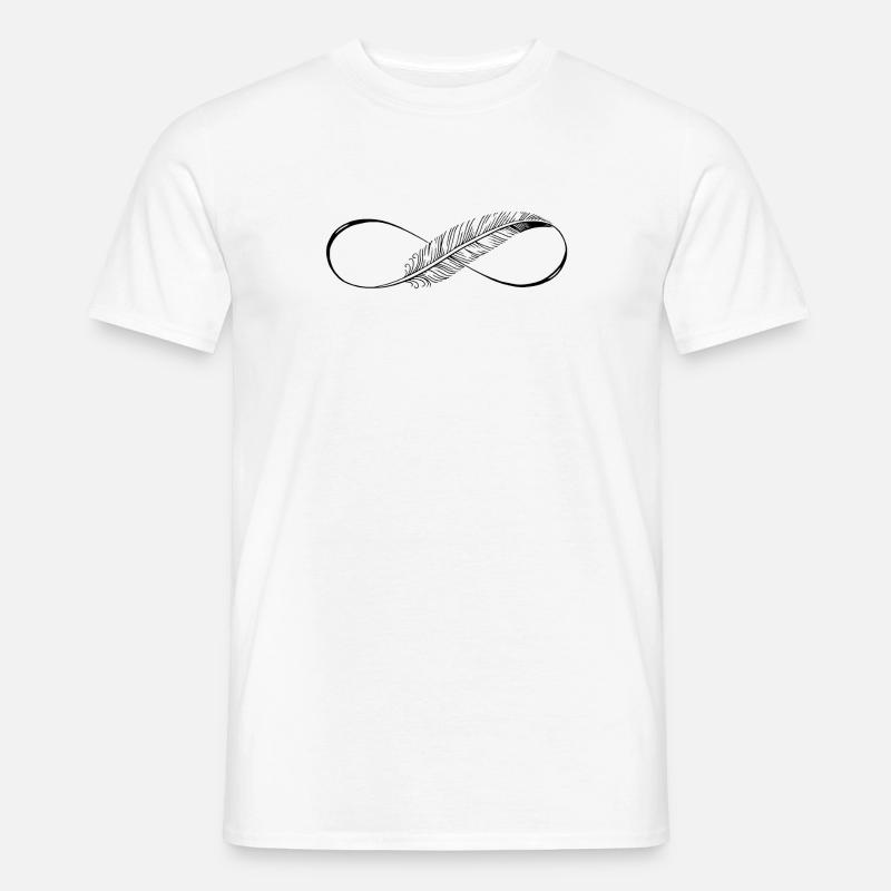 Cute Lines Infinity Feder - Männer T-Shirt - Weiß