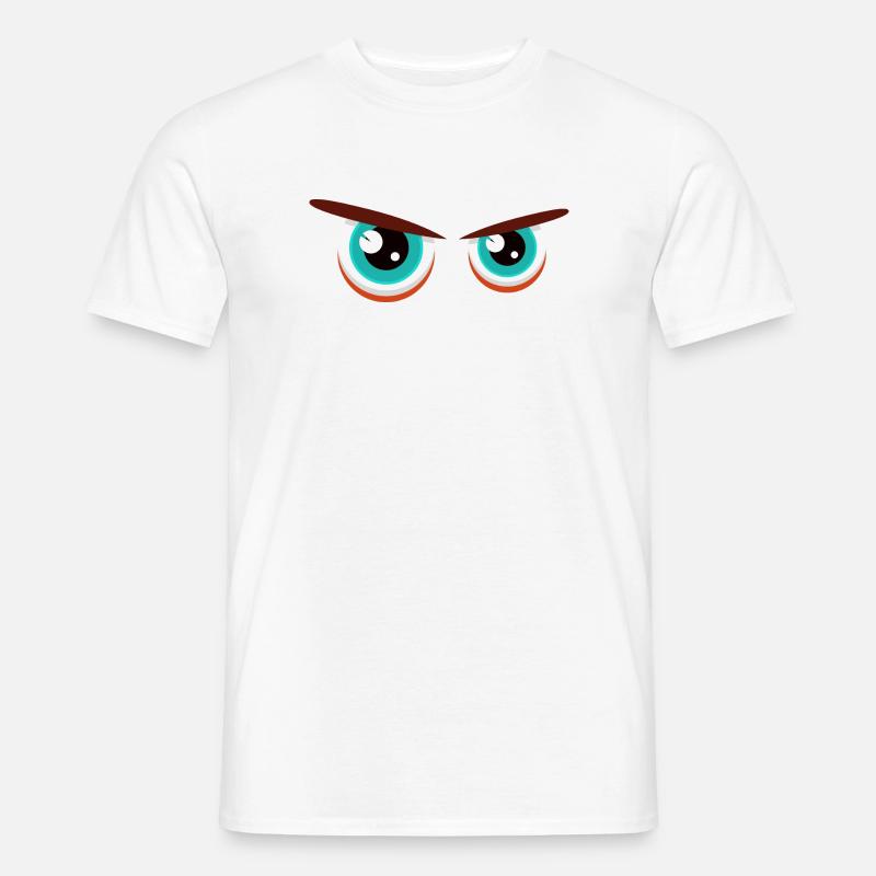 Intensive Blickblicke mit angespannter Mimik - Männer T-Shirt - Weiß