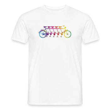 coloré vélo tandem pour cinq personnes - T-shirt homme - blanc - Devant - AI Model Male 178 dark (178cm)