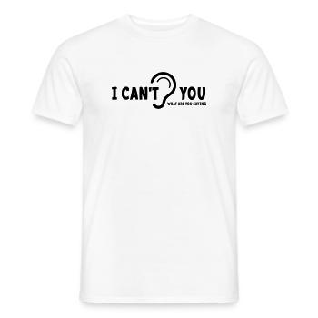 Deaf, hard of hearing, deafness, hearing loss sign - Men's T-Shirt - white - Front - AI Model Male 178 dark (178cm)