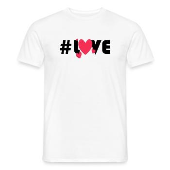 Rote Herzen auf schwarzem Hintergrund - Männer T-Shirt - Weiß - Vorne - AI Model Male 178 dark (178cm)