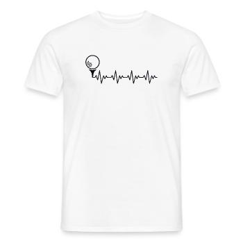 Golfeur Golfeur Balle de golf ECG Battement cardiaque Rythme cardiaque - T-shirt homme - blanc - Devant - AI Model Male 178 dark (178cm)