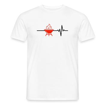 Grilling is my life, heartbeat, meat love - Men's T-Shirt - white - Front - AI Model Male 178 dark (178cm)