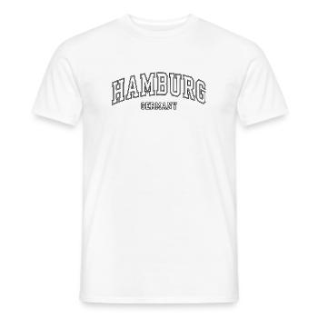 Hambourg, Allemagne, motif urbain moderne - T-shirt homme - blanc - Devant - AI Model Male 178 dark (178cm)