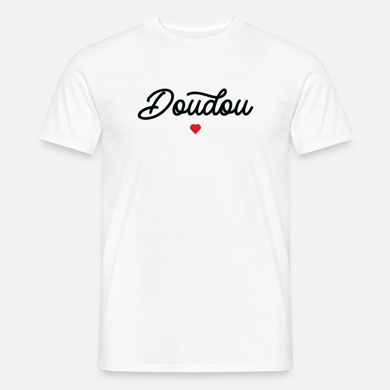 Doudou Coeur Script Noir - T-shirt homme - blanc