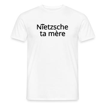 Nietzsche ta mère Noir - T-shirt homme - blanc - Devant - AI Model Male 178 dark (178cm)