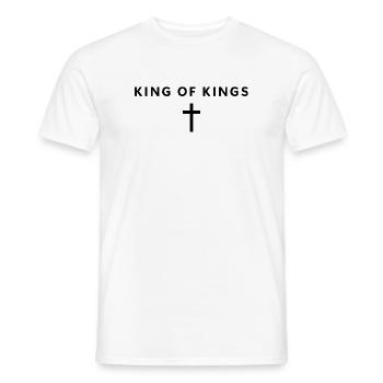 Roi des Rois Foi Minimaliste Jésus Christian - T-shirt homme - blanc - Devant - AI Model Male 178 dark (178cm)
