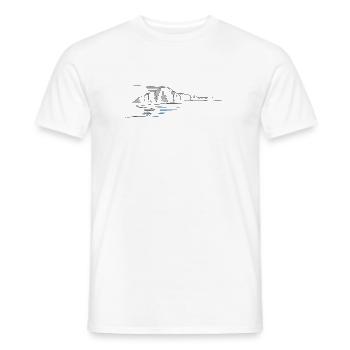 Sept Sœurs | Illustration des falaises d’Angleterre - T-shirt homme - blanc - Devant - AI Model Male 178 dark (178cm)