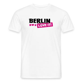 Berlin Love It Pink Stamp - Men's T-Shirt - white - Front - AI Model Male 178 dark (178cm)