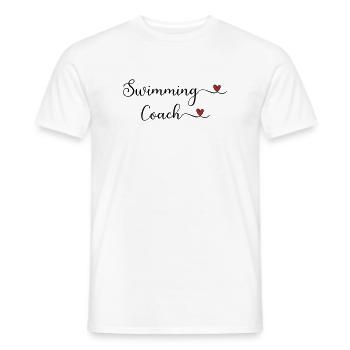 Schwimmtrainer-Typografie mit Herz - Männer T-Shirt - Weiß - Vorne - AI Model Male 178 dark (178cm)