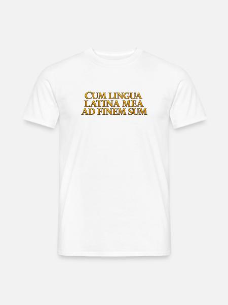 Lateinische Goldschrift Aufdruck - Männer T-Shirt - Weiß