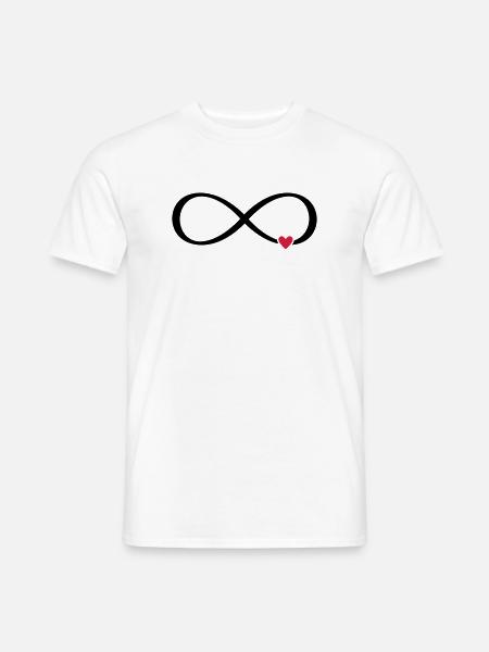 Unendlichkeitszeichen Herz Liebe Geschenk - Männer T-Shirt - Weiß