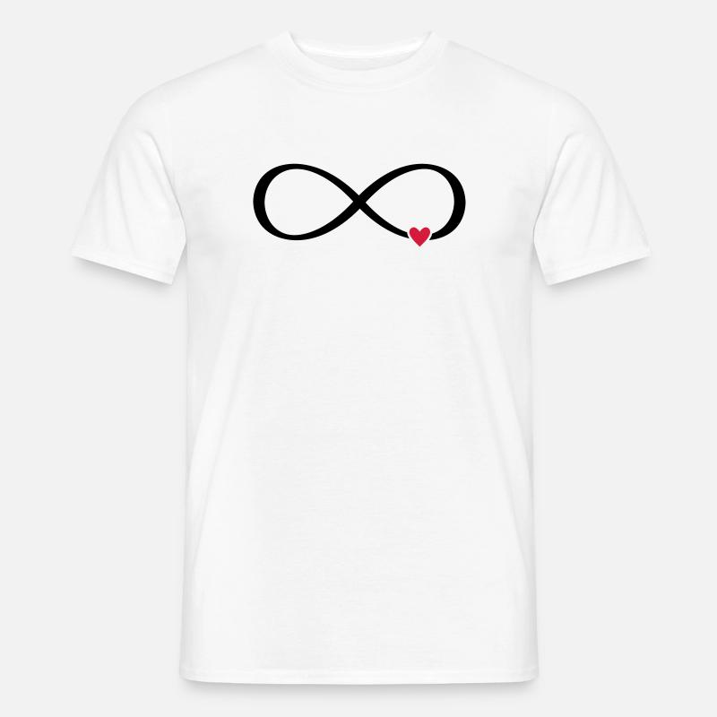 Unendlichkeitszeichen Herz Liebe Geschenk - Männer T-Shirt - Weiß