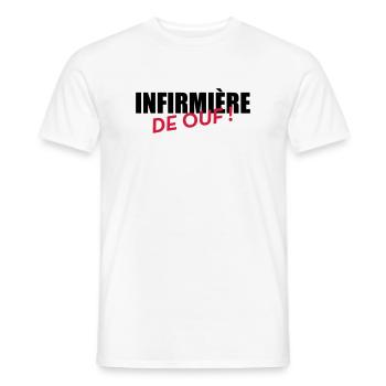 Infirmière / Infirmier / Hôpital / Médecine / - T-shirt homme - blanc - Devant - AI Model Male 178 dark (178cm)