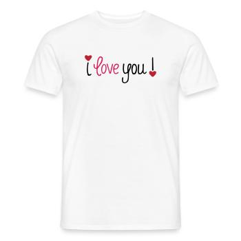 Valentinstag I Love You Hearts - Männer T-Shirt - Weiß - Vorne - AI Model Male 178 dark (178cm)