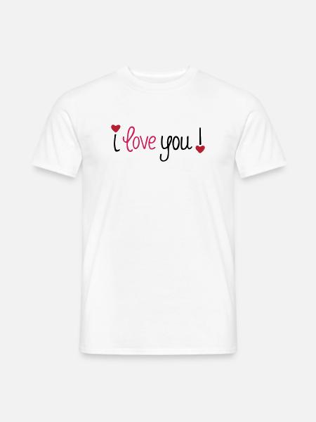 Saint-Valentin Je t’aime Cœurs - T-shirt homme - blanc