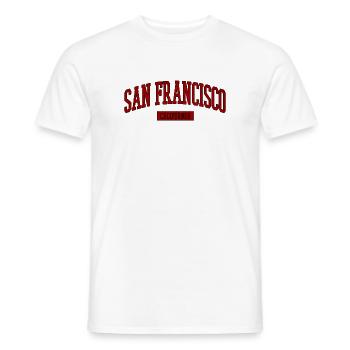 Lettrage rétro de San Francisco - T-shirt homme - blanc - Devant - AI Model Male 178 dark (178cm)