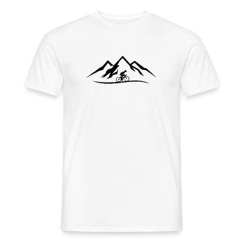 Vélo Montagnes Vélo de montagne Alpinisme - T-shirt homme - blanc - Devant - AI Model Male 178 dark (178cm)