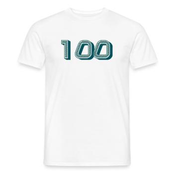 100. 100 ANS. 100e ANNIVERSAIRE. ANNIVERSAIRE 100 - T-shirt homme - blanc - Devant - AI Model Male 178 dark (178cm)