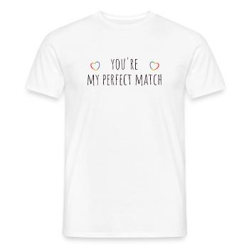 you re my perfect match regenbogen - Männer T-Shirt - Weiß - Vorne - AI Model Male 178 dark (178cm)