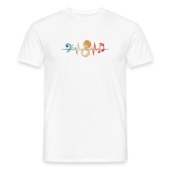 Sousaphon Herzschlag Blasmusik Musiker Tuba - Männer T-Shirt - Weiß - Vorne - AI Model Male 178 dark (178cm)