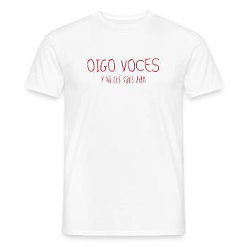J’entends des voix, et elles ne t’aiment pas - T-shirt homme - blanc - Devant - AI Model Male 178 dark (178cm)