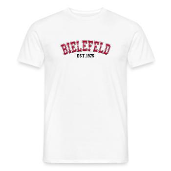 Bielefeld gegründet 1975 - Männer T-Shirt - Weiß - Vorne - AI Model Male 178 dark (178cm)