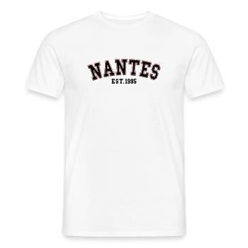 Nantes Est. 1995 - Men's T-Shirt - white - Front - AI Model Male 178 dark (178cm)