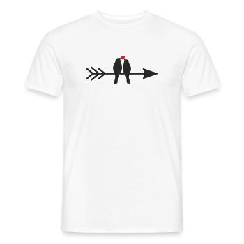 Vögel auf Pfeil mit Herz - Männer T-Shirt - Weiß - Vorne - AI Model Male 178 dark (178cm)