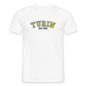 Turin Est. 1976 - Men's T-Shirt - white - Front - AI Model Male 178 dark (178cm)