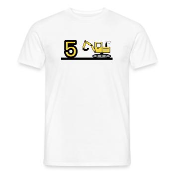 Bagger - Männer T-Shirt - Weiß - Vorne - AI Model Male 178 dark (178cm)