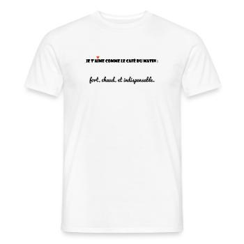 MESSAGE. CITATIONS. HUMOUR. CITATIONS DRÔLES - T-shirt homme - blanc - Devant - AI Model Male 178 dark (178cm)