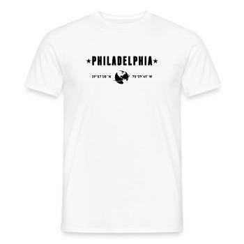 Philadelphia Koordinaten Planet Erde - Männer T-Shirt - Weiß - Vorne - AI Model Male 178 dark (178cm)