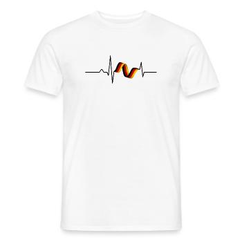 Germany Heartbeat Fan German Colors National - Men's T-Shirt - white - Front - AI Model Male 178 dark (178cm)