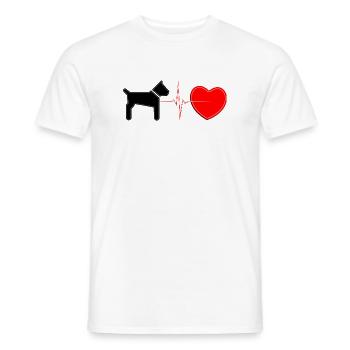Dog Heartbeat Lifeline – Art de pouls pour amoureux de chiots - T-shirt homme - blanc - Devant - AI Model Male 178 dark (178cm)