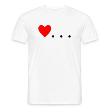 Cœur à trois points – Conception de symboles - T-shirt homme - blanc - Devant - AI Model Male 178 dark (178cm)