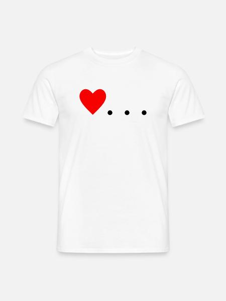 Heart with Three Dots – Symbol Design - Men's T-Shirt - white