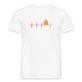 Sunset Sailing Boat Heartbeat Sail - Männer T-Shirt - Weiß - Vorne - AI Model Male 178 dark (178cm)