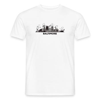 Baltimorean Watercolor Skyline Baltimore - Männer T-Shirt - Weiß - Vorne - AI Model Male 178 dark (178cm)